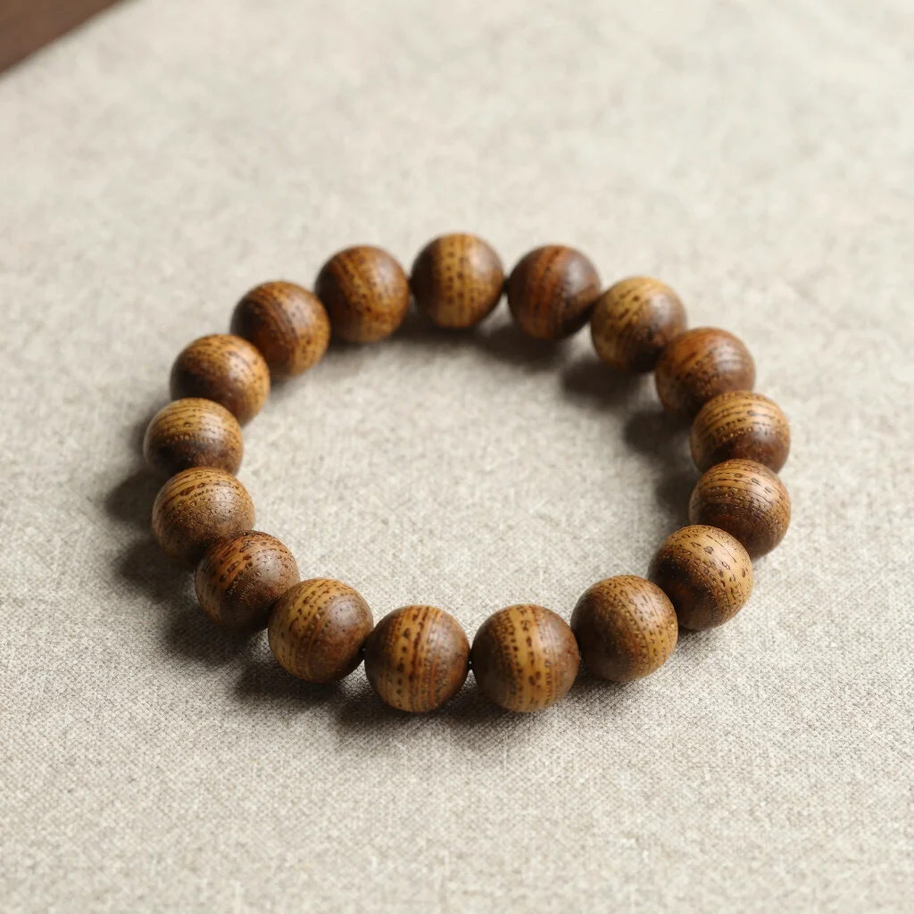 Aged Sandalwood Prayer Bead Bracelet