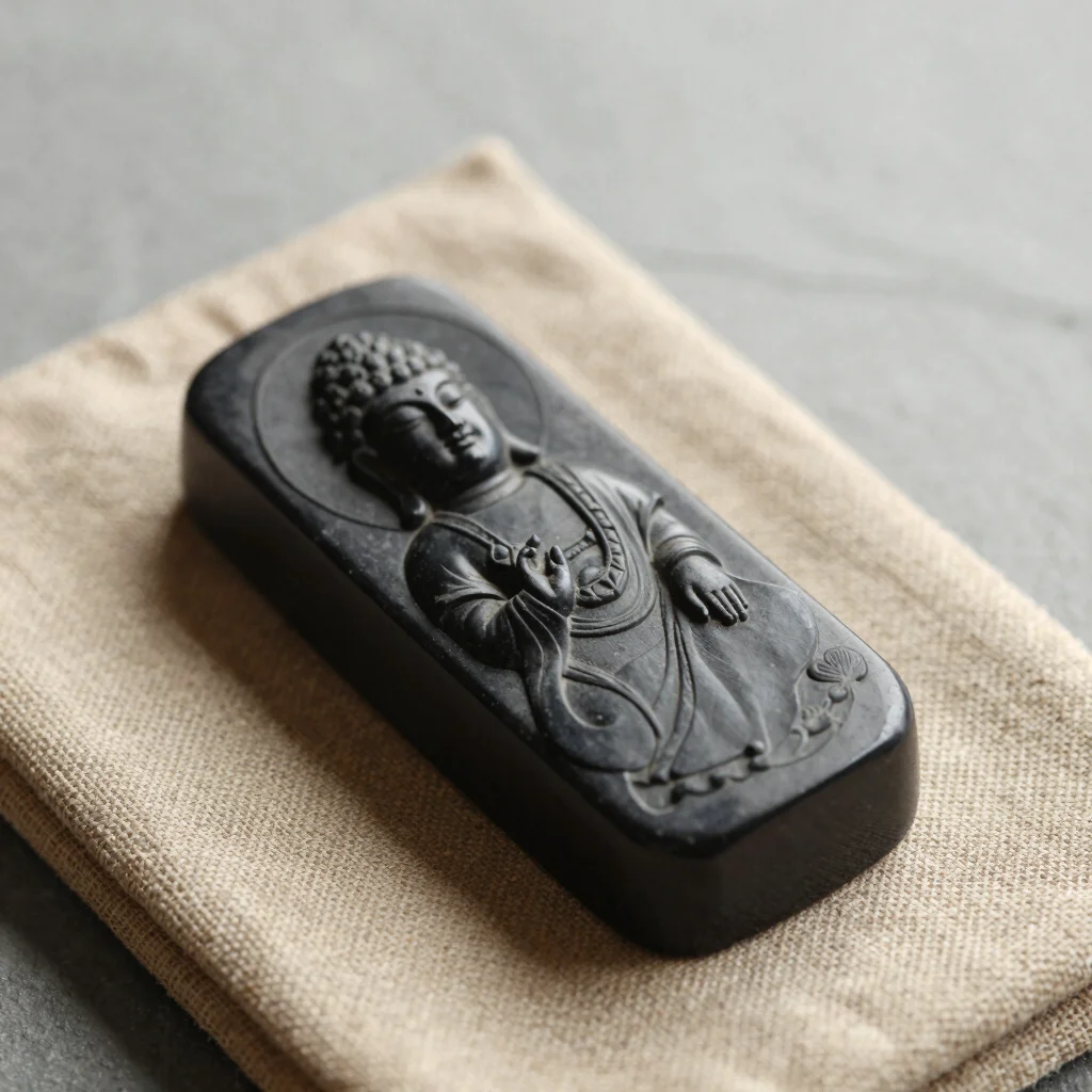 Obsidian Guardian Buddha Tablet