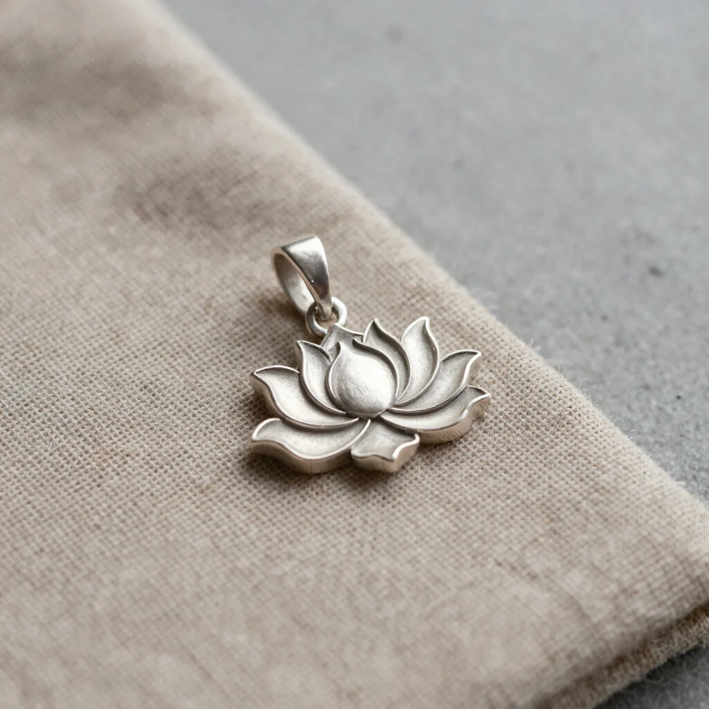 Lotus Silver Medallion Pendant